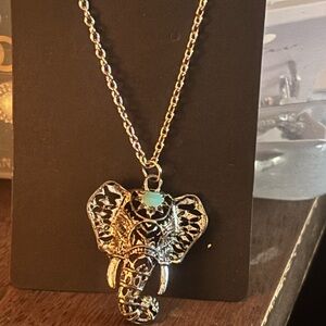 Silver Elephant Pendant Necklace